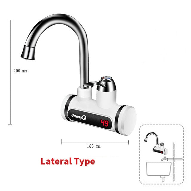 saengQ Electric Faucet Water Heater Temperature Display Instant Hot Water heaters Kitchen Tankless water heating - Gufetto Brand 