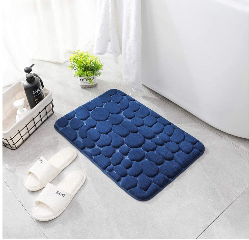 Tappetino da bagno in rilievo con ciottoli Tappetini antiscivolo nel lavabo Tappetino laterale per vasca da bagno Tappetino per doccia Zerbino in memory foam - Gufetto Brand 