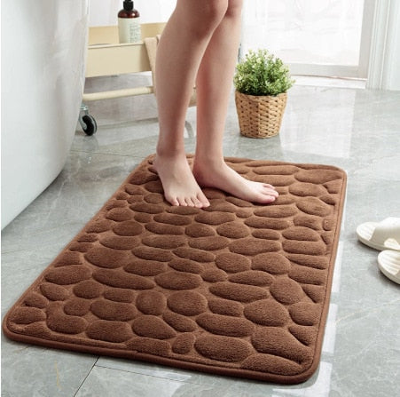 Tappetino da bagno in rilievo con ciottoli Tappetini antiscivolo nel lavabo Tappetino laterale per vasca da bagno Tappetino per doccia Zerbino in memory foam - Gufetto Brand 