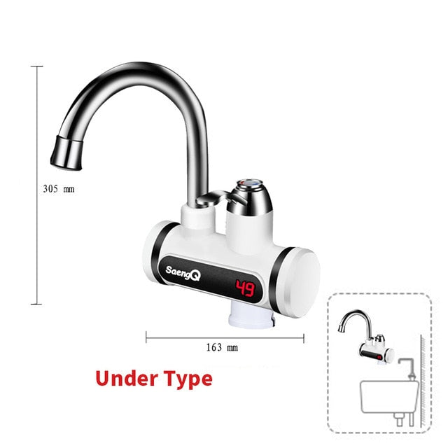 saengQ Electric Faucet Water Heater Temperature Display Instant Hot Water heaters Kitchen Tankless water heating - Gufetto Brand 