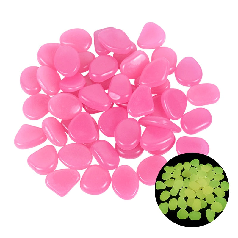 25/50pcs Glow in the Dark Garden Pebbles Glow Stones Rocks for Walkways Garden Path Patio Lawn Garden Yard Decor Luminous Stones - Gufetto Brand 