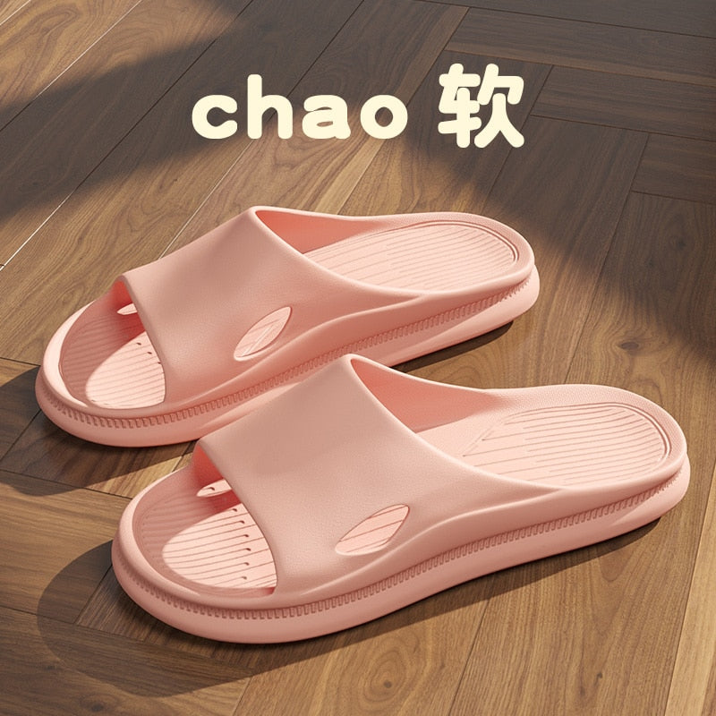 Women Outside Slippers Summer Runway Shoes Woman EVA Soft Thick Sole Non-slip Outdoor Women Slide Pool Beach Sandals Indoor Bath - Gufetto Brand 