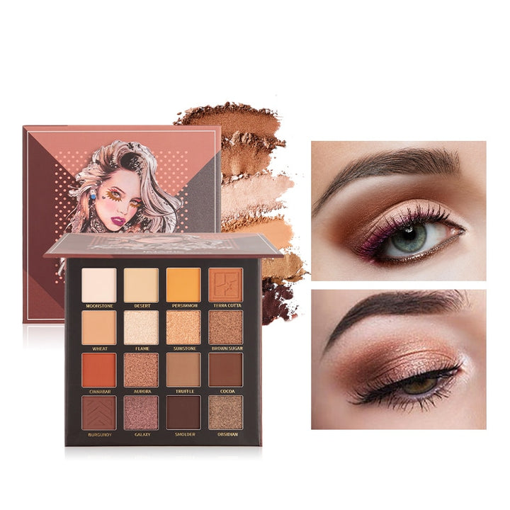 IMAGIC New Arrival Charming Eyeshadow 16 Color Makeup Palette Matte Shimmer  Pigmented Eye Shadow Powder - Gufetto Brand 