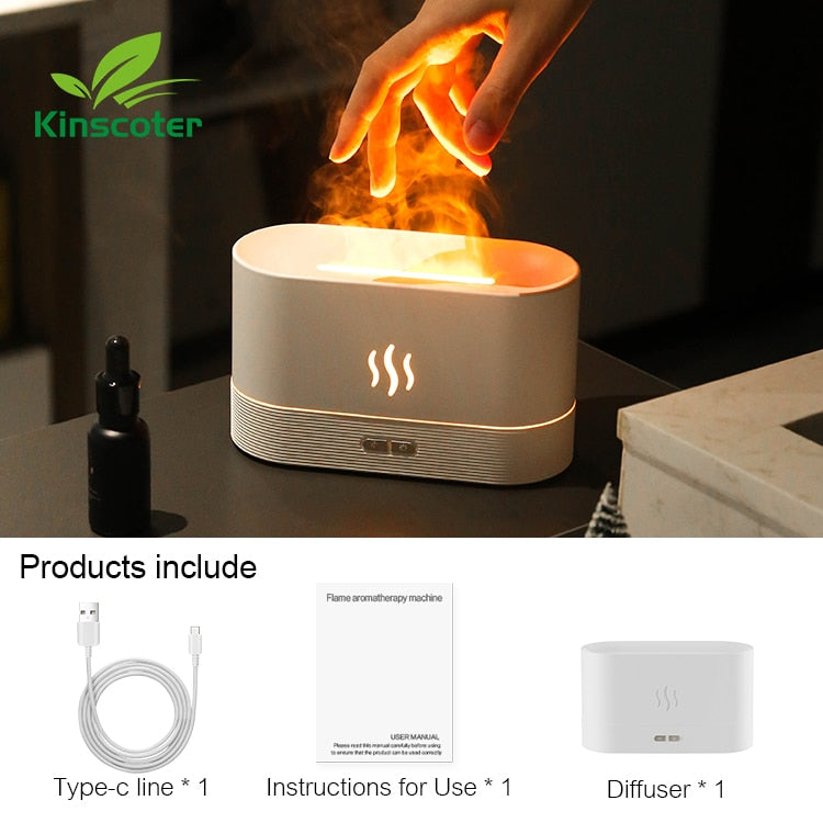 Kinscoter Aroma Diffuser Air Humidifier Ultrasonic Cool Mist Maker Fogger Led Essential Oil Flame Lamp Difusor - Gufetto Brand 