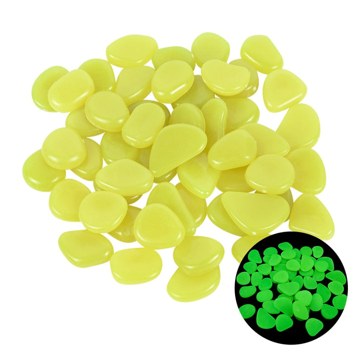 25/50pcs Glow in the Dark Garden Pebbles Glow Stones Rocks for Walkways Garden Path Patio Lawn Garden Yard Decor Luminous Stones - Gufetto Brand 