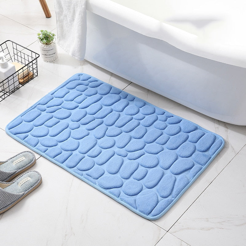 Tappetino da bagno in rilievo con ciottoli Tappetini antiscivolo nel lavabo Tappetino laterale per vasca da bagno Tappetino per doccia Zerbino in memory foam - Gufetto Brand 