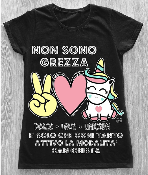 T-shirt Nera Donna Grezza Outlet - Gufetto Brand 