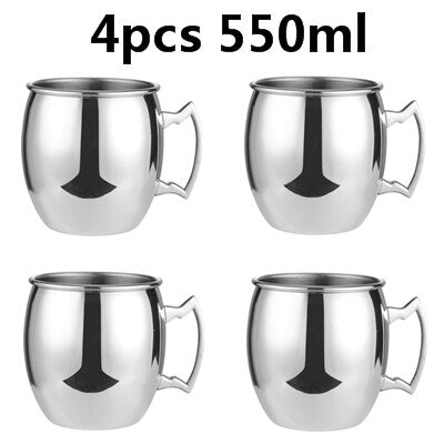 550 ml 4 Pcs 18 Once Martellato Rame Placcato Moscow Mule Tazza di Birra Tazza di Caffè Tazza Tazza di Rame Placcato canecas tazze tazza di viaggio - Gufetto Brand 