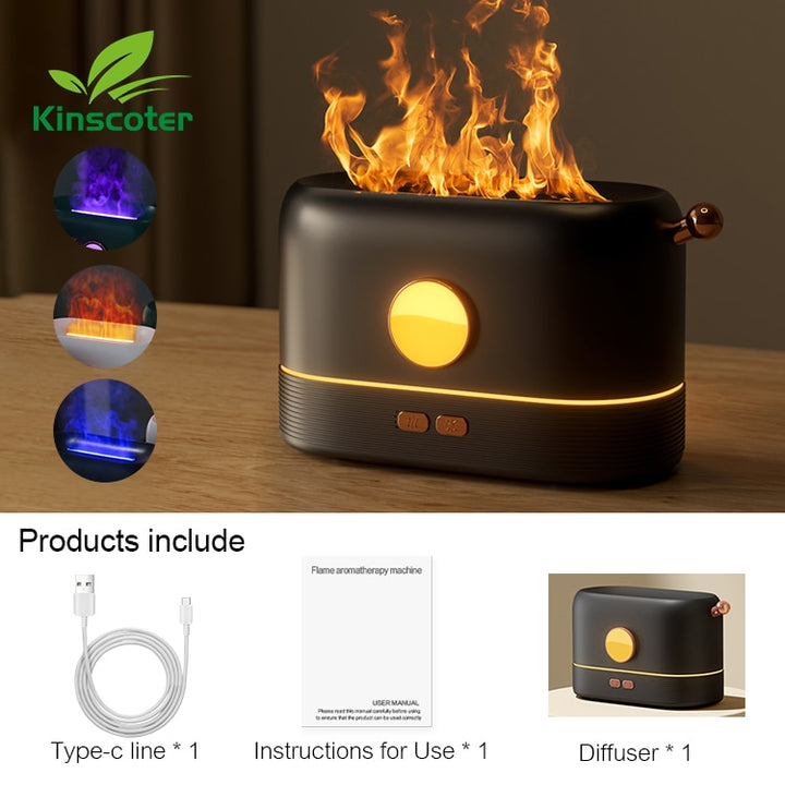 Kinscoter Aroma Diffuser Air Humidifier Ultrasonic Cool Mist Maker Fogger Led Essential Oil Flame Lamp Difusor - Gufetto Brand 