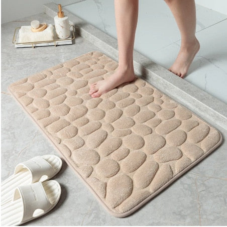 Tappetino da bagno in rilievo con ciottoli Tappetini antiscivolo nel lavabo Tappetino laterale per vasca da bagno Tappetino per doccia Zerbino in memory foam - Gufetto Brand 