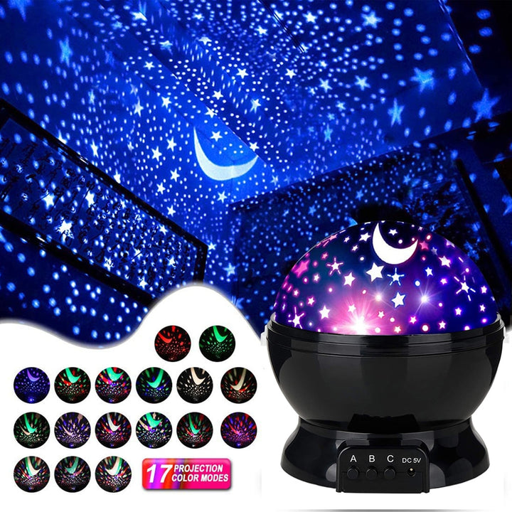 Proiettore stellato Luce notturna Cielo rotante Luna Lampada di proiezione Lampade notturne galattiche Starlight Luci natalizie per bambini Regalo per bambini - Gufetto Brand 