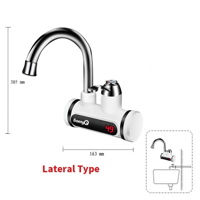 saengQ Electric Faucet Water Heater Temperature Display Instant Hot Water heaters Kitchen Tankless water heating - Gufetto Brand 