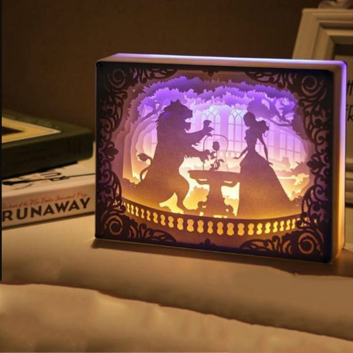 Nuova novità Luce notturna Totoro Lampada da atmosfera tagliata su carta 3D Carta da intaglio Lampada da decorazione artistica Alimentazione USB per soggiorno Camera da letto - Gufetto Brand 