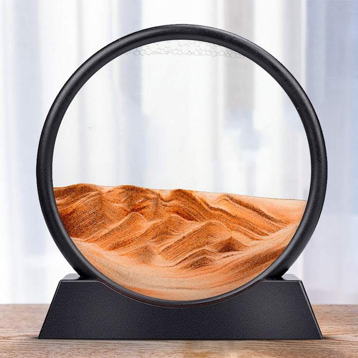 Moving Sand Art Picture Round Glass 3D Clessidra Deep Sea Sandscape In Motion Display Flowing Sand Frame 7/12inch Per la decorazione domestica - Gufetto Brand 