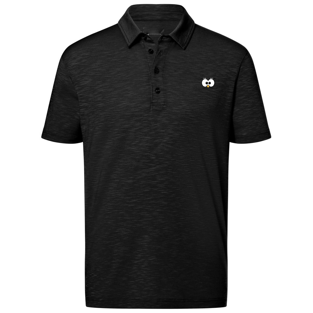 Polo Uomo Black Occhi ( logo ricamato ) - Gufetto Brand 