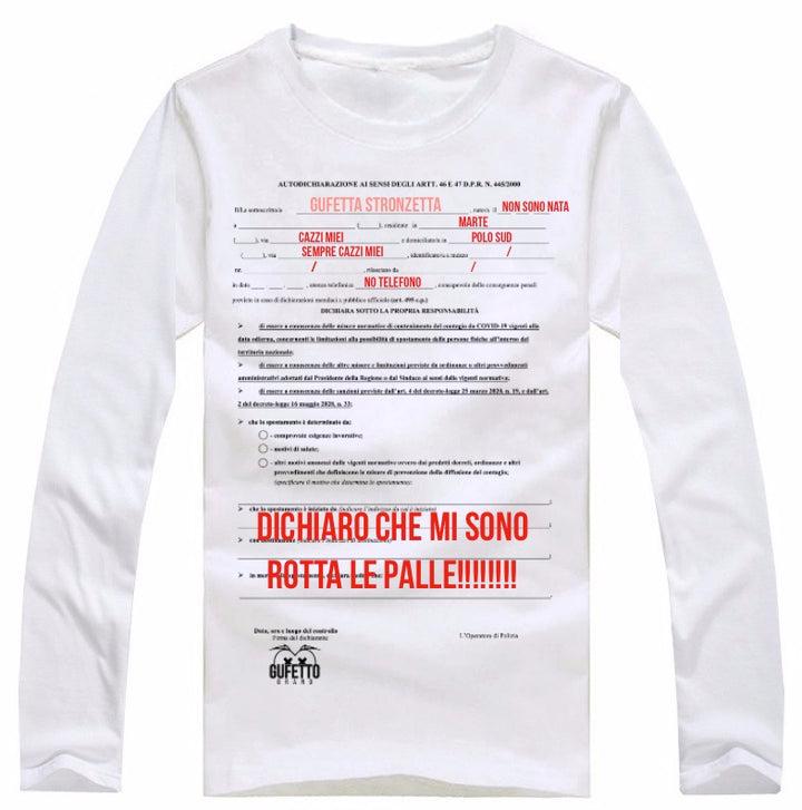 T-shirt Donna Autocertificazione Gufetta ( G74264 ) - Gufetto Brand 