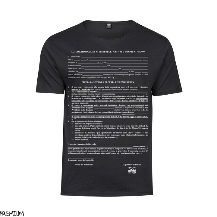 T-shirt Uomo Autocertificazione ( A019 ) - Gufetto Brand 