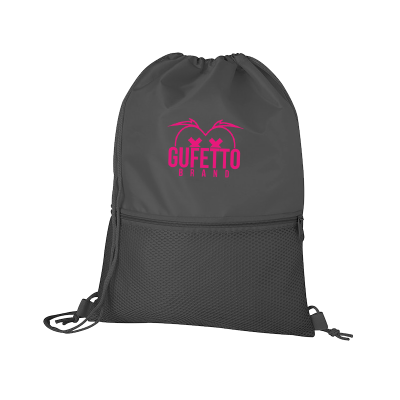 Sacca Gs Brand Nera Logo Fucsia - Gufetto Brand 