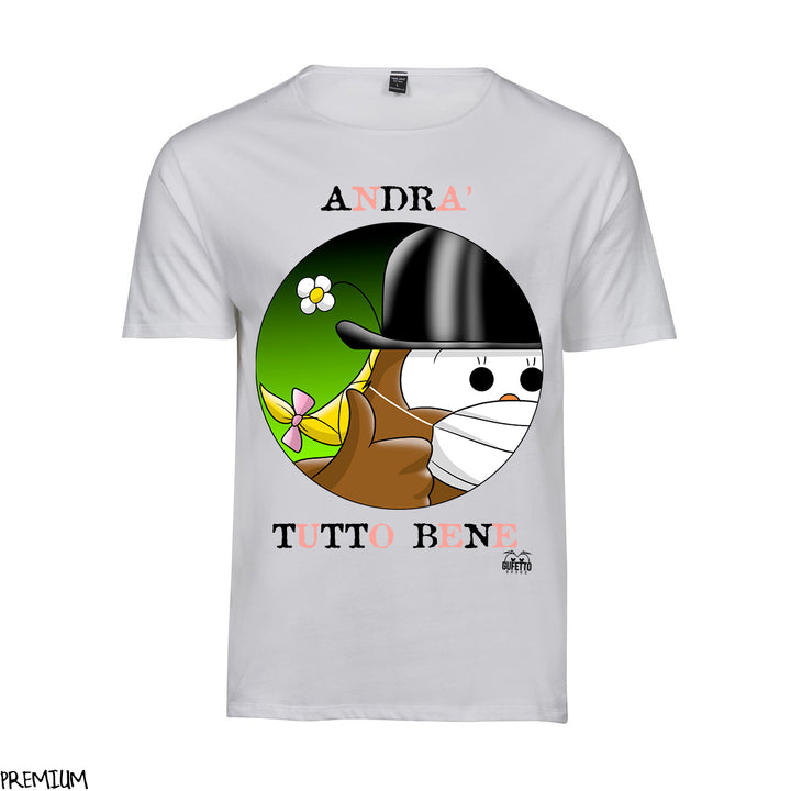 T-shirt Donna  Andrà tutto bene 'Gufetta' ( C928 ) - Gufetto Brand 