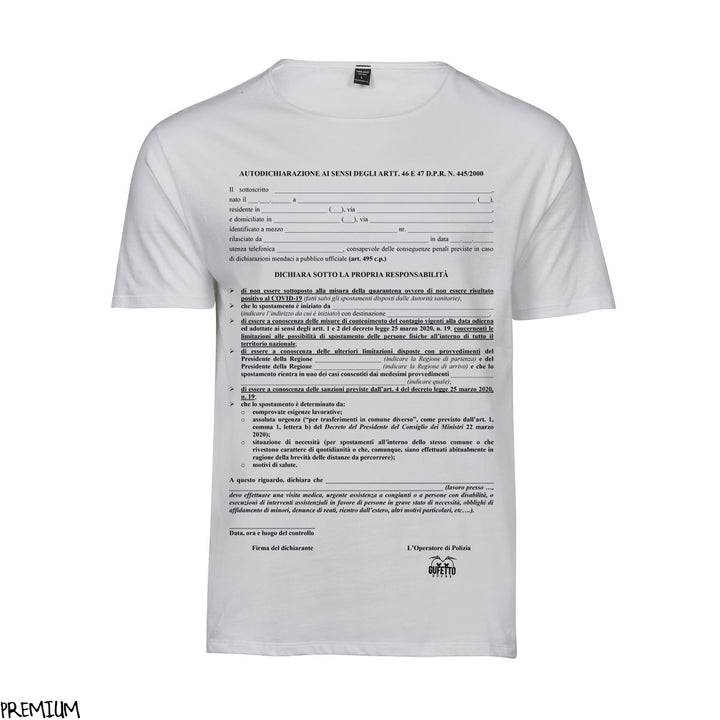 T-shirt Uomo Autocertificazione ( A019 ) - Gufetto Brand 