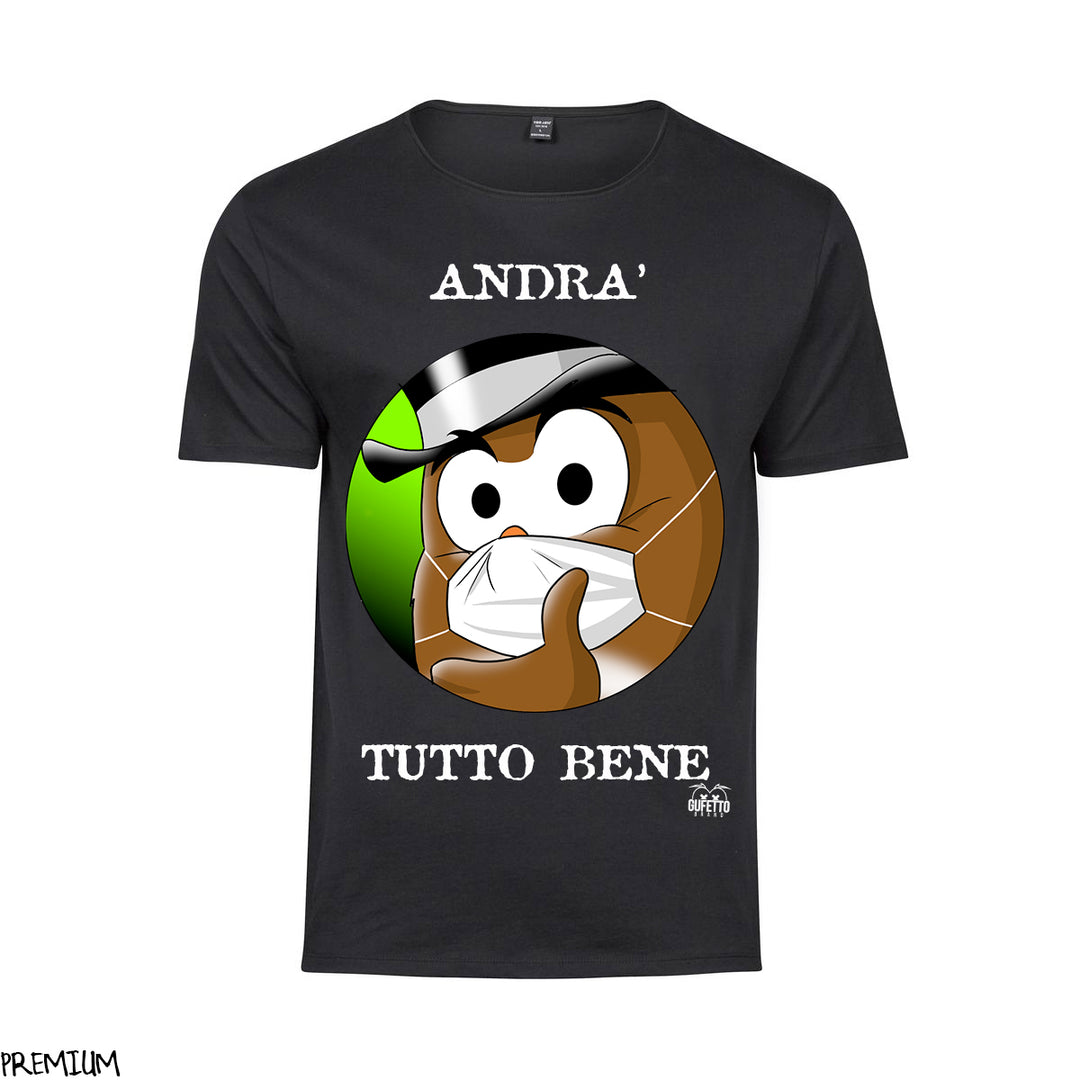 T-shirt Uomo Andrà tutto bene 'Gufetto' ( J827 ) - Gufetto Brand 