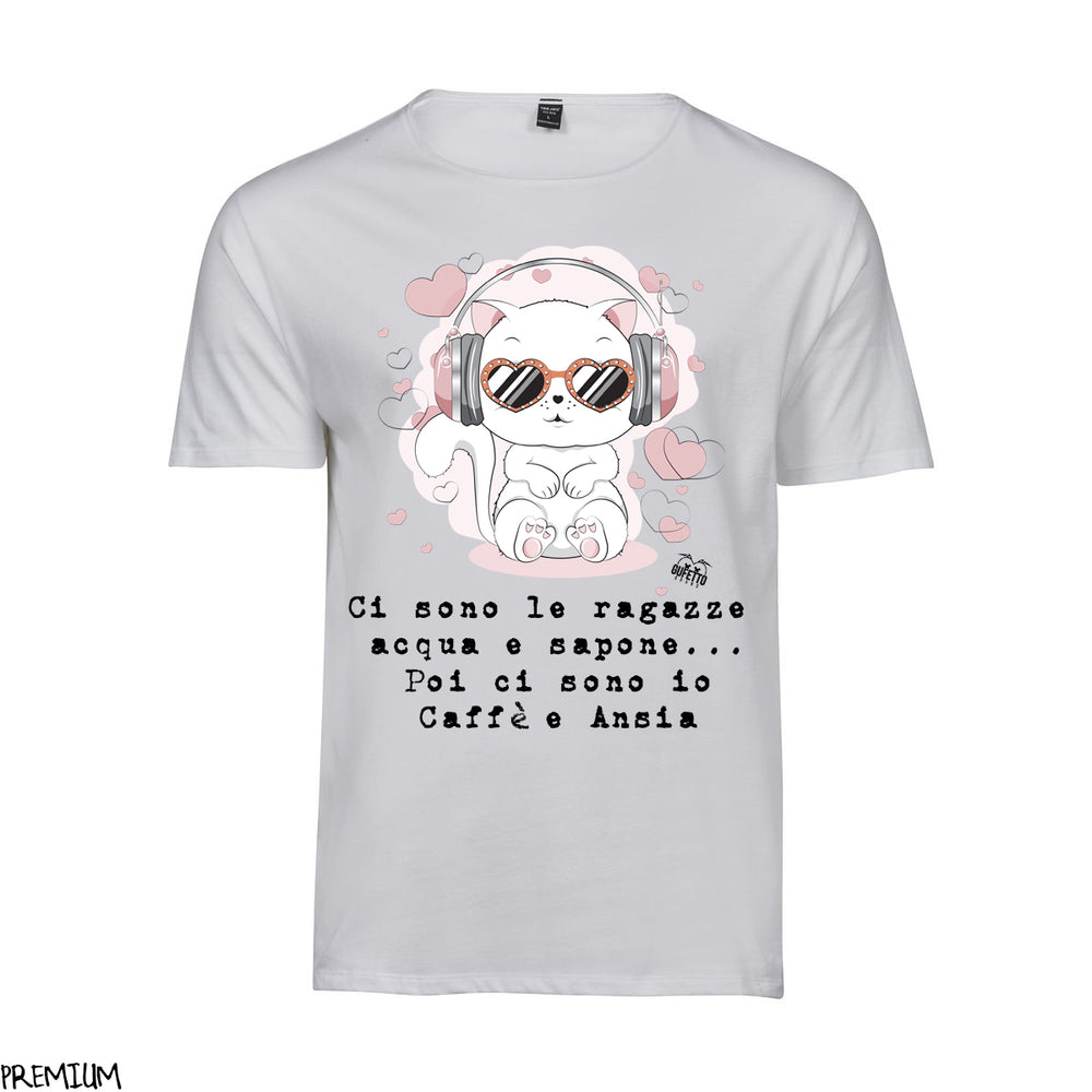 T-shirt Donna  Caffè e Ansia ( J961 ) - Gufetto Brand 