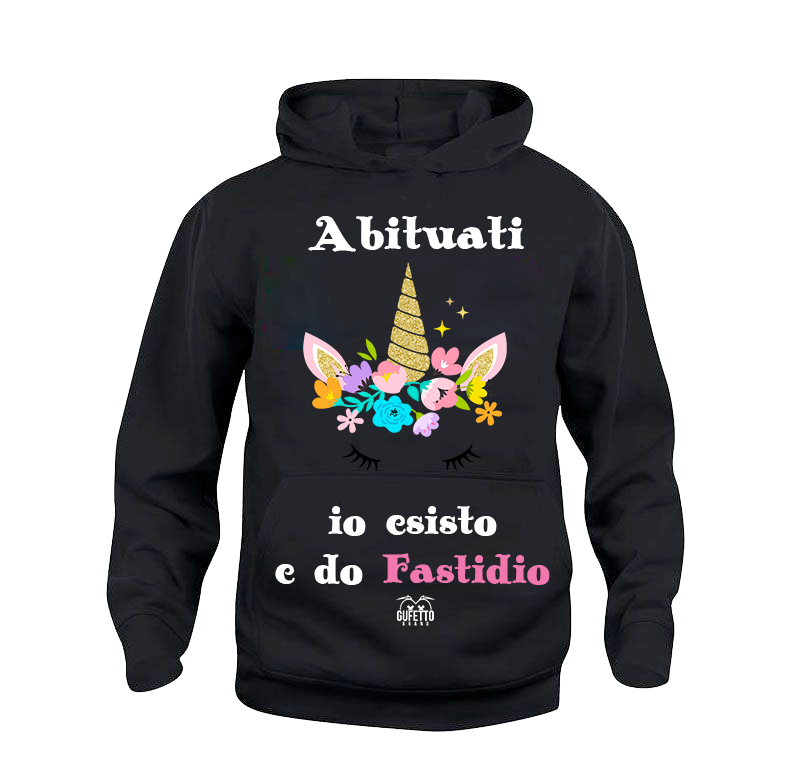 Felpa donna Unicorn Abituati - Gufetto Brand 