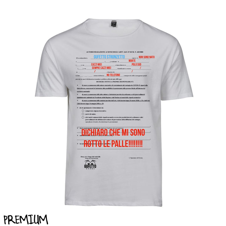 T-shirt Uomo Autocertificazione Gufetto ( G58903 ) - Gufetto Brand 