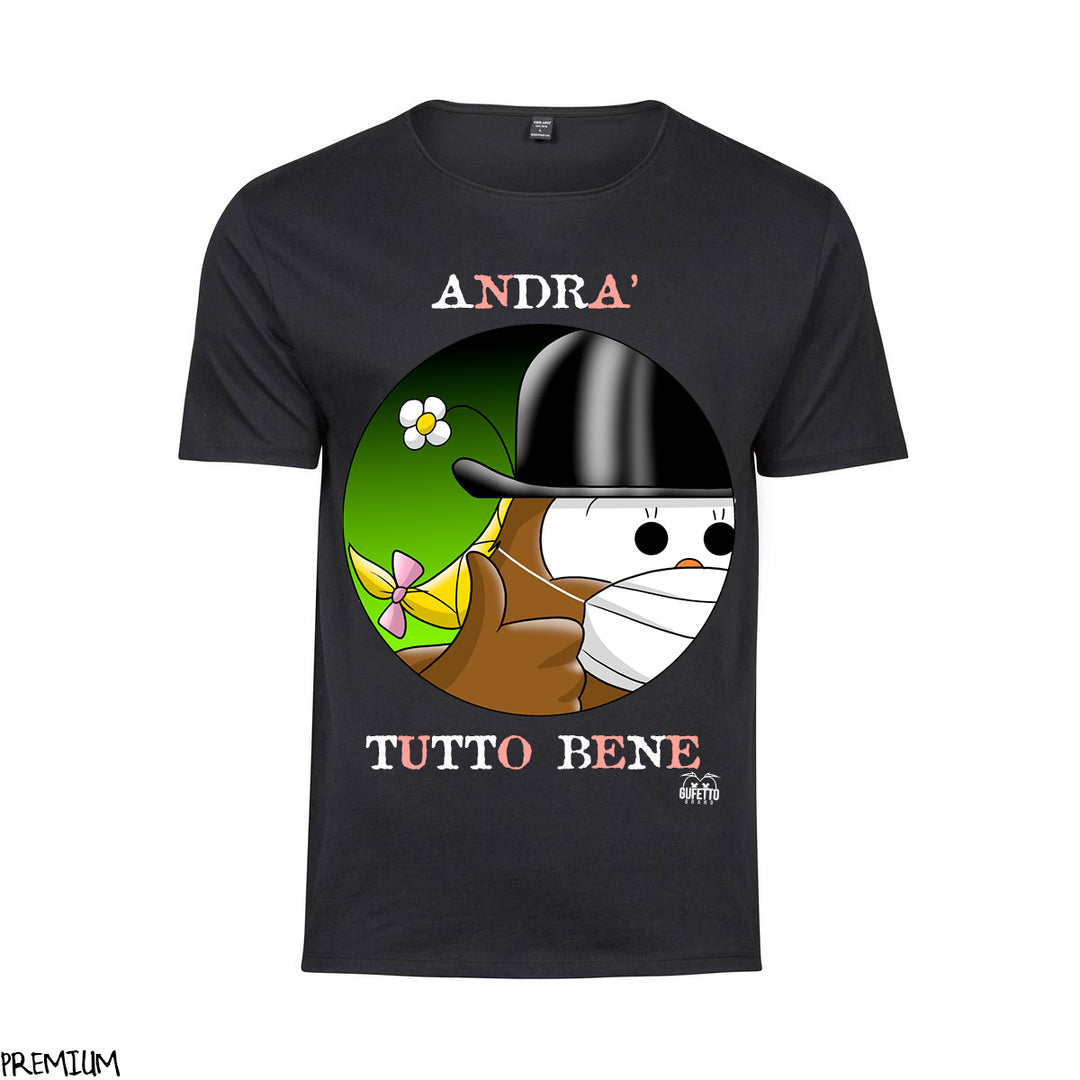 T-shirt Donna  Andrà tutto bene 'Gufetta' ( C928 ) - Gufetto Brand 