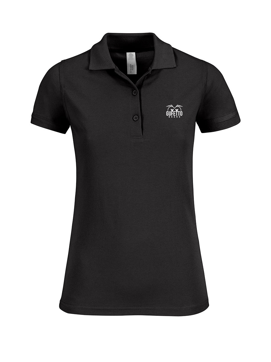 Polo Donna Black ( logo ricamato ) - Gufetto Brand 