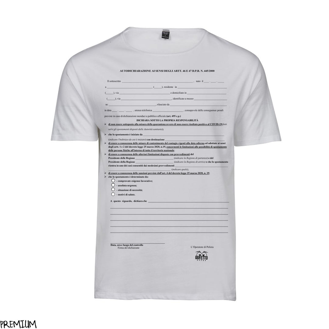 T-shirt Donna  Autocertificazione 4 Maggio ( O4901 ) - Gufetto Brand 