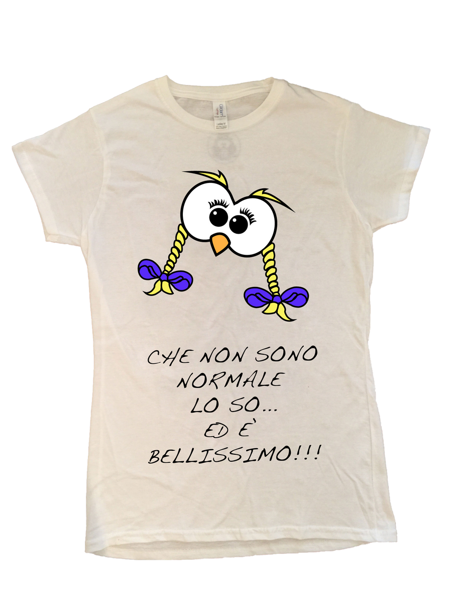 T-shirt Bianca Gufetta con treccine Che non... - Gufetto Brand 