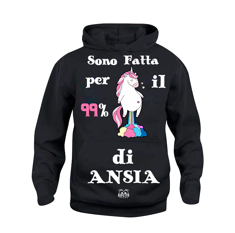 Felpa donna Unicorn Ansia - Gufetto Brand 