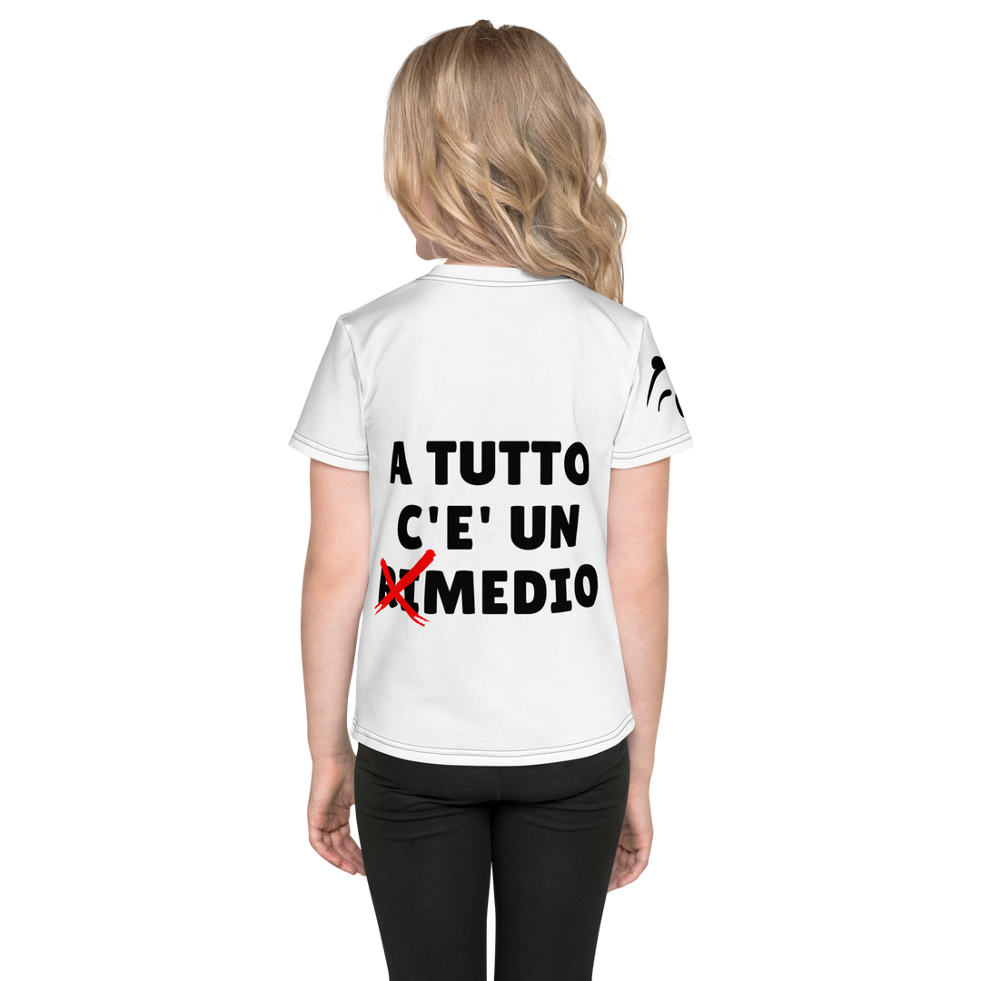 T-shirt girocollo per bambini Mediolo Bianca - Gufetto Brand 