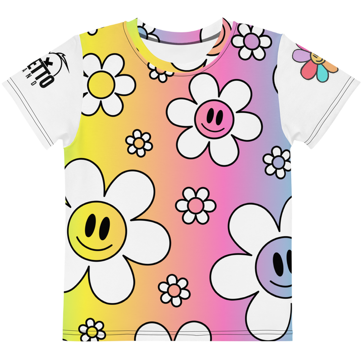 T-shirt girocollo per bambini FLOWER SMILE - Gufetto Brand 