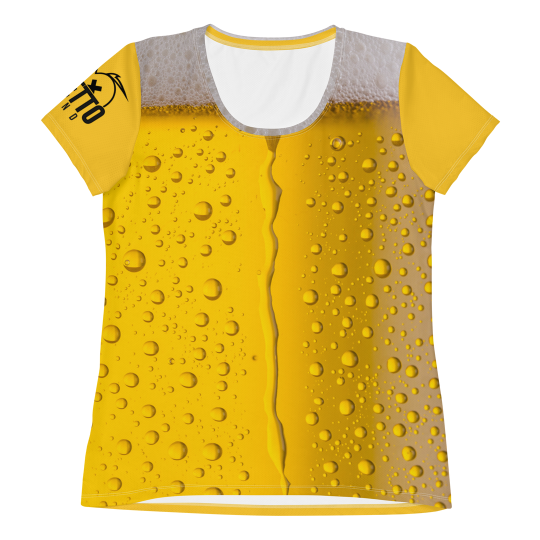 Maglietta sportiva donna con stampa all-over BIRRA - Gufetto Brand 