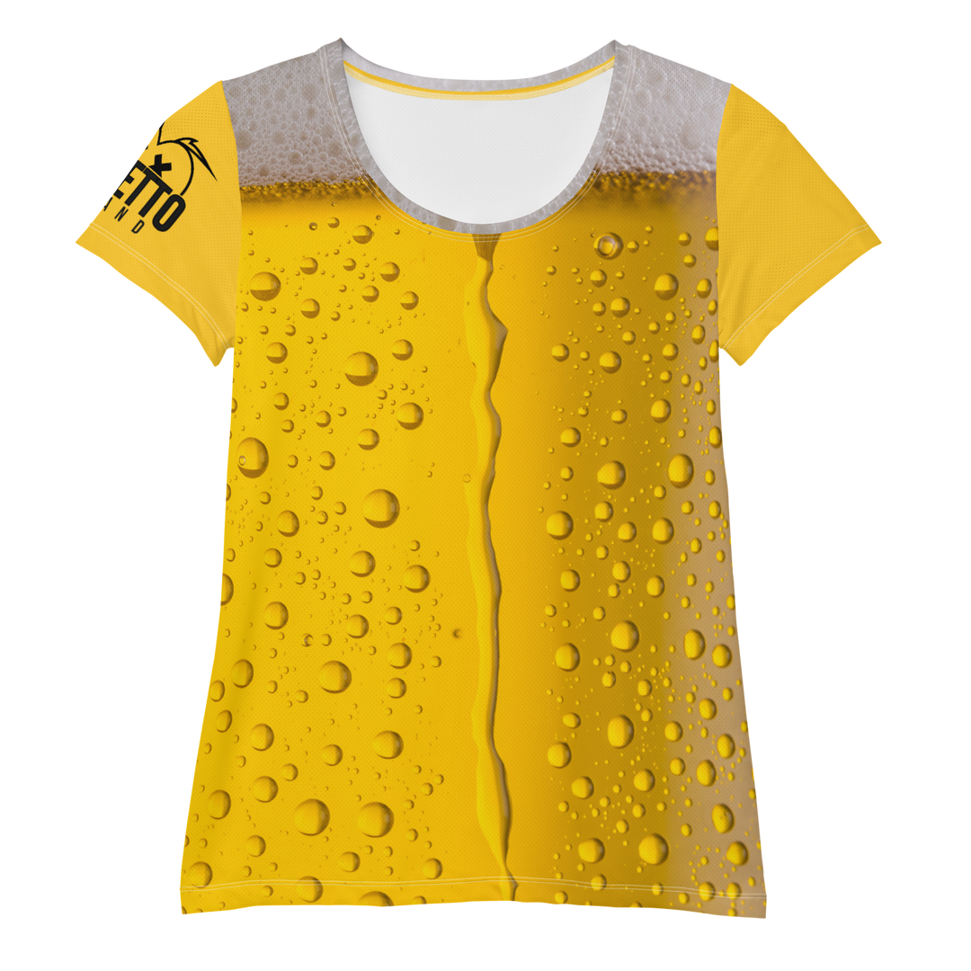 Maglietta sportiva donna con stampa all-over BIRRA - Gufetto Brand 