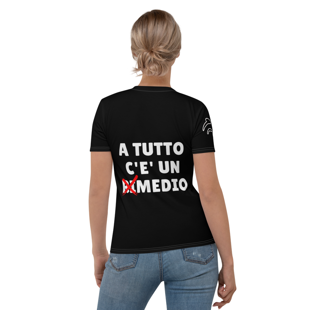 T-shirt donna Mediolo Nera - Gufetto Brand 