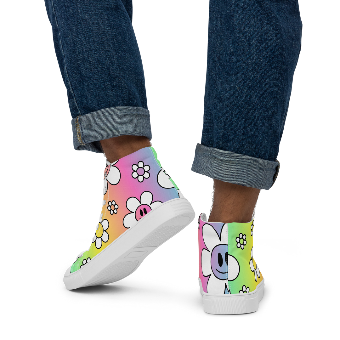 Sneakers alte in tela da uomo FLOWER SMILE - Gufetto Brand 