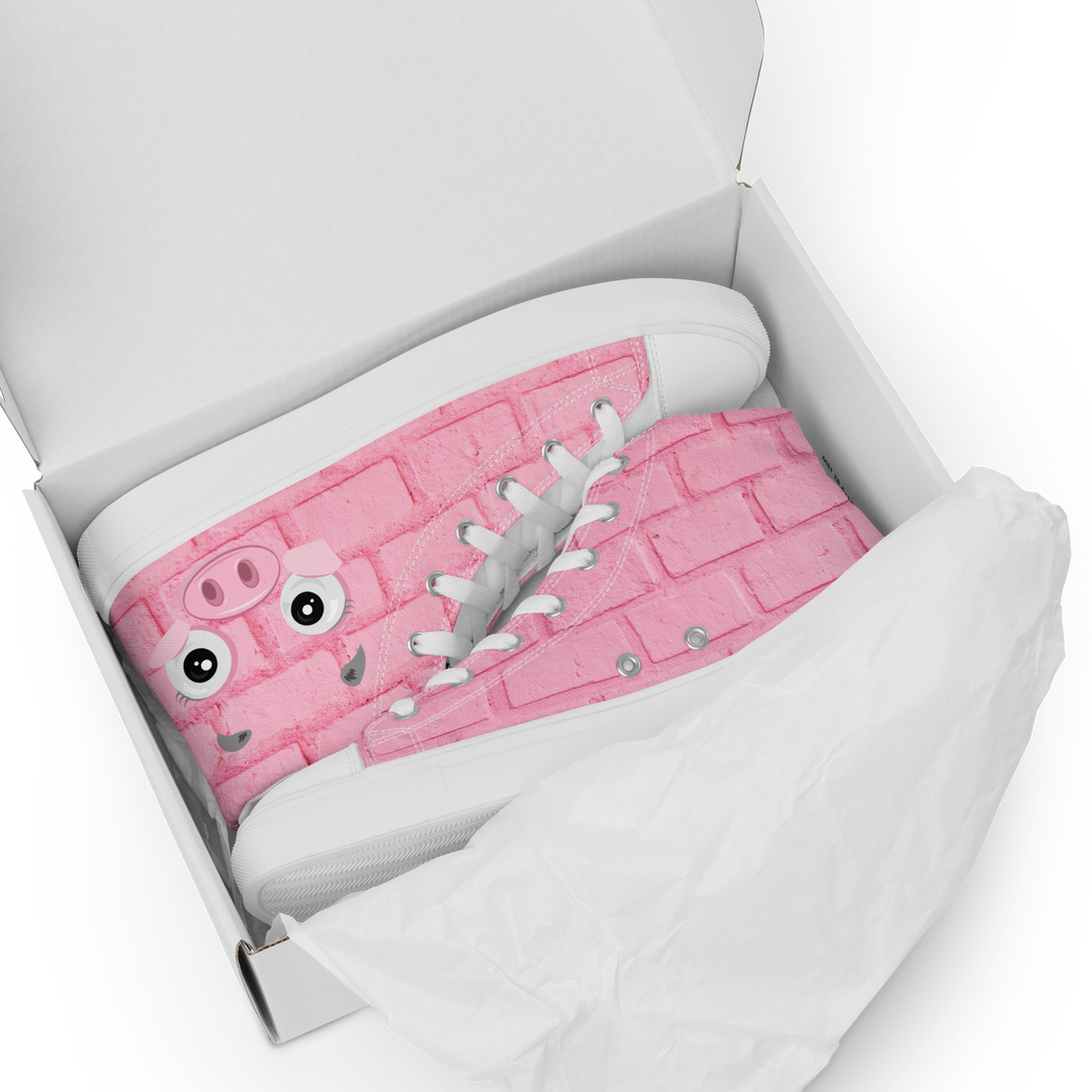 Sneakers alte in tela da uomo PINK PIG - Gufetto Brand 