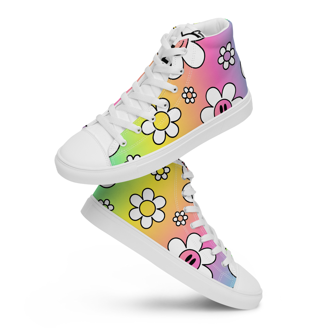 Sneakers alte in tela da uomo FLOWER SMILE - Gufetto Brand 