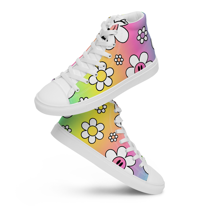 Sneakers alte in tela da uomo FLOWER SMILE - Gufetto Brand 