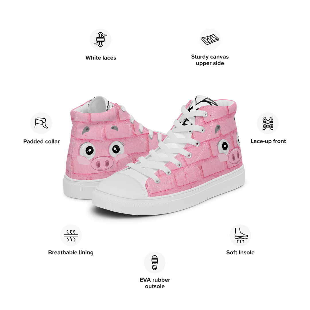 Sneakers alte in tela da uomo PINK PIG - Gufetto Brand 