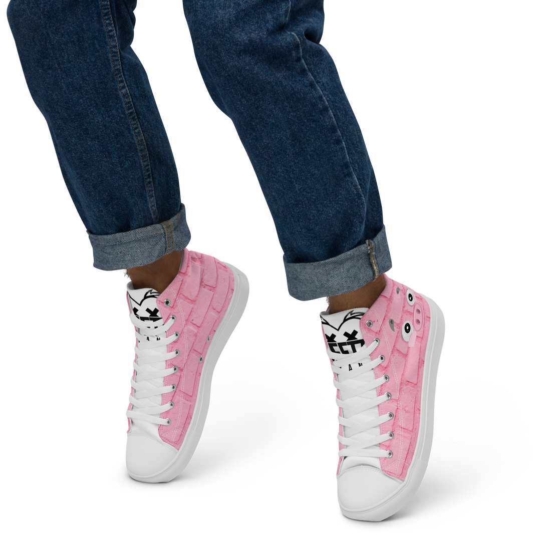 Sneakers alte in tela da uomo PINK PIG - Gufetto Brand 