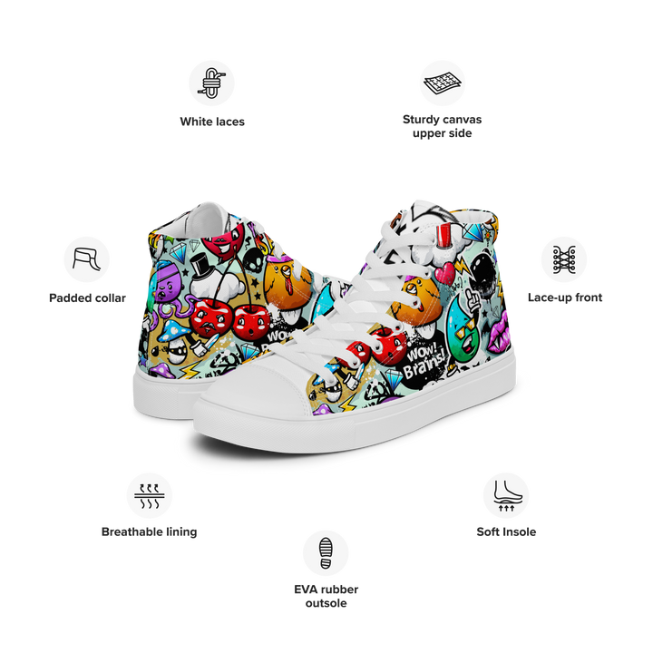 Sneakers alte in tela da uomo CARTOON - Gufetto Brand 