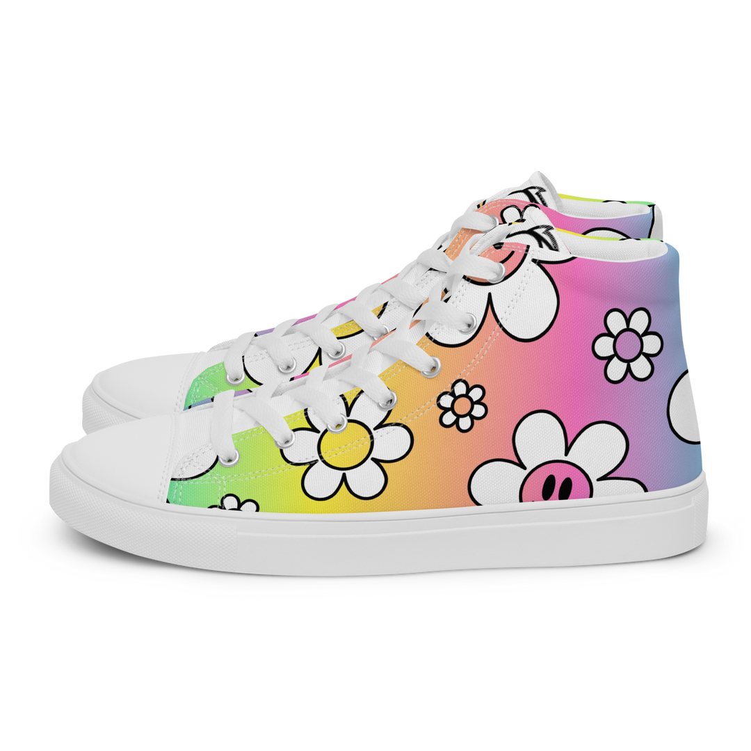 Sneakers alte in tela da uomo FLOWER SMILE - Gufetto Brand 