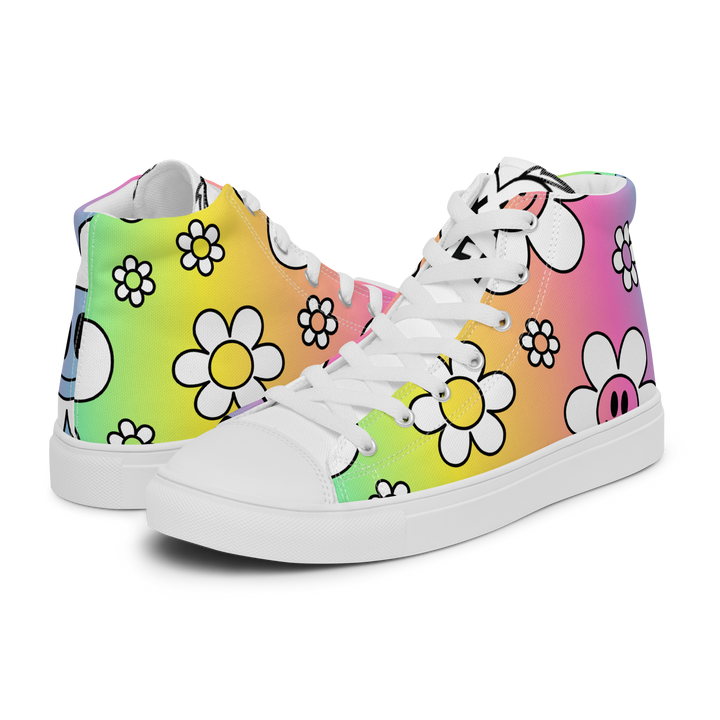 Sneakers alte in tela da uomo FLOWER SMILE - Gufetto Brand 