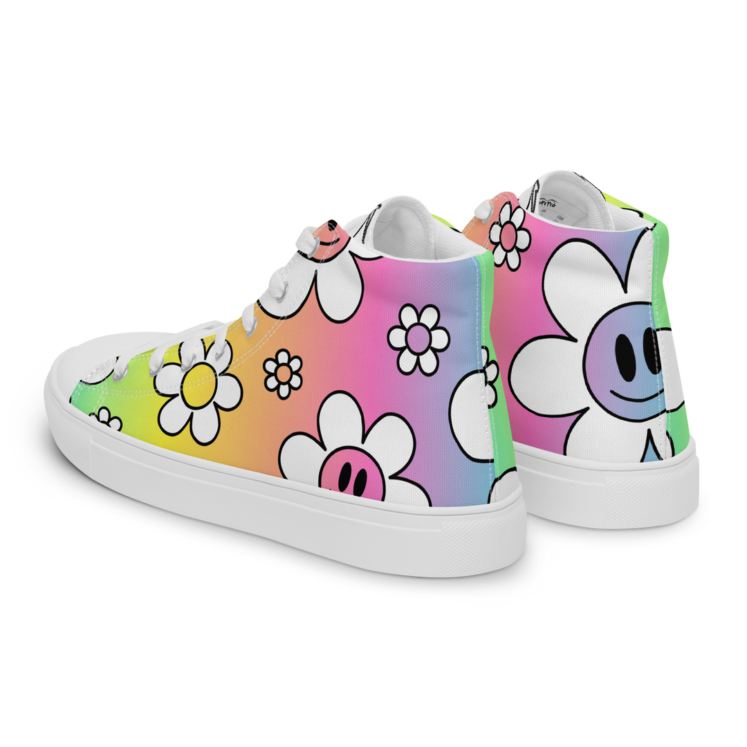 Sneakers alte in tela da uomo FLOWER SMILE - Gufetto Brand 