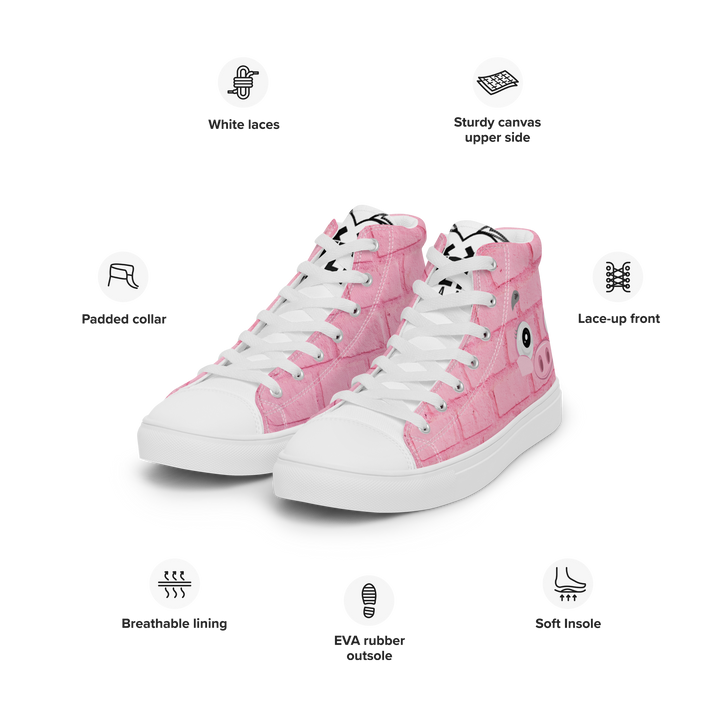 Sneakers alte in tela da uomo PINK PIG - Gufetto Brand 