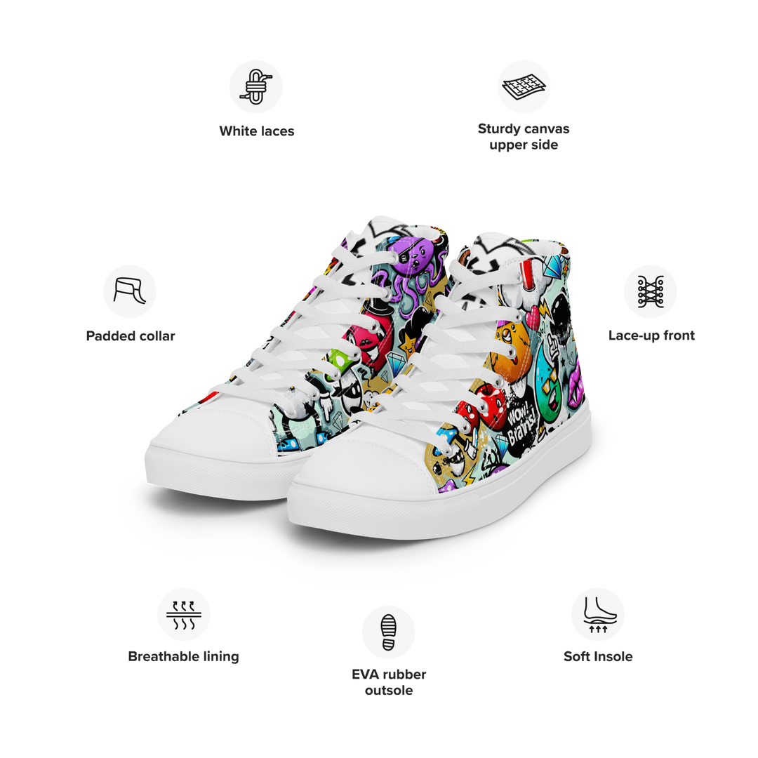 Sneakers alte in tela da uomo CARTOON - Gufetto Brand 